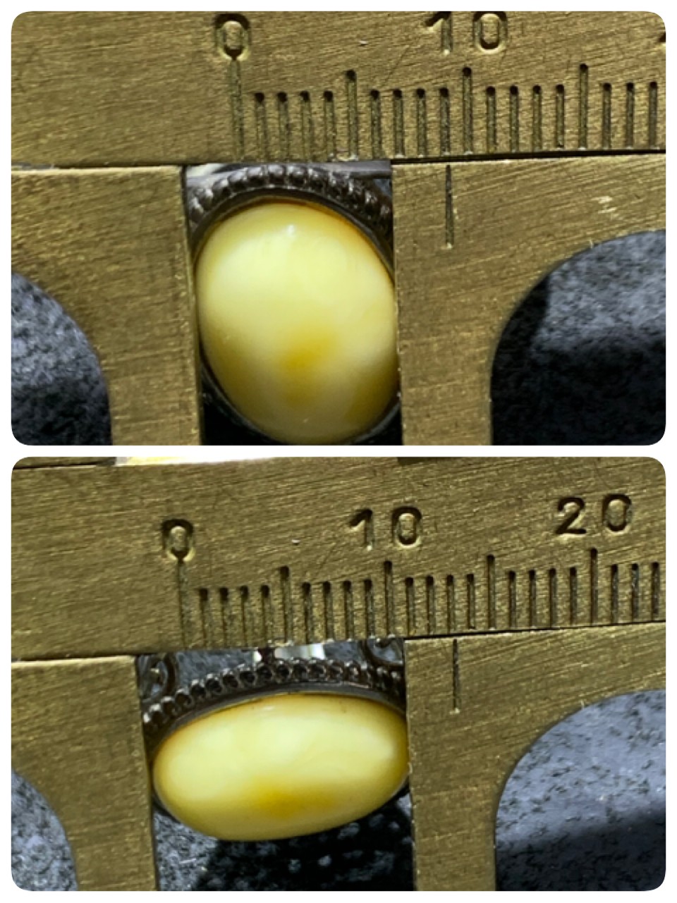 精美天然乌克兰料白花蜡戒指一个，