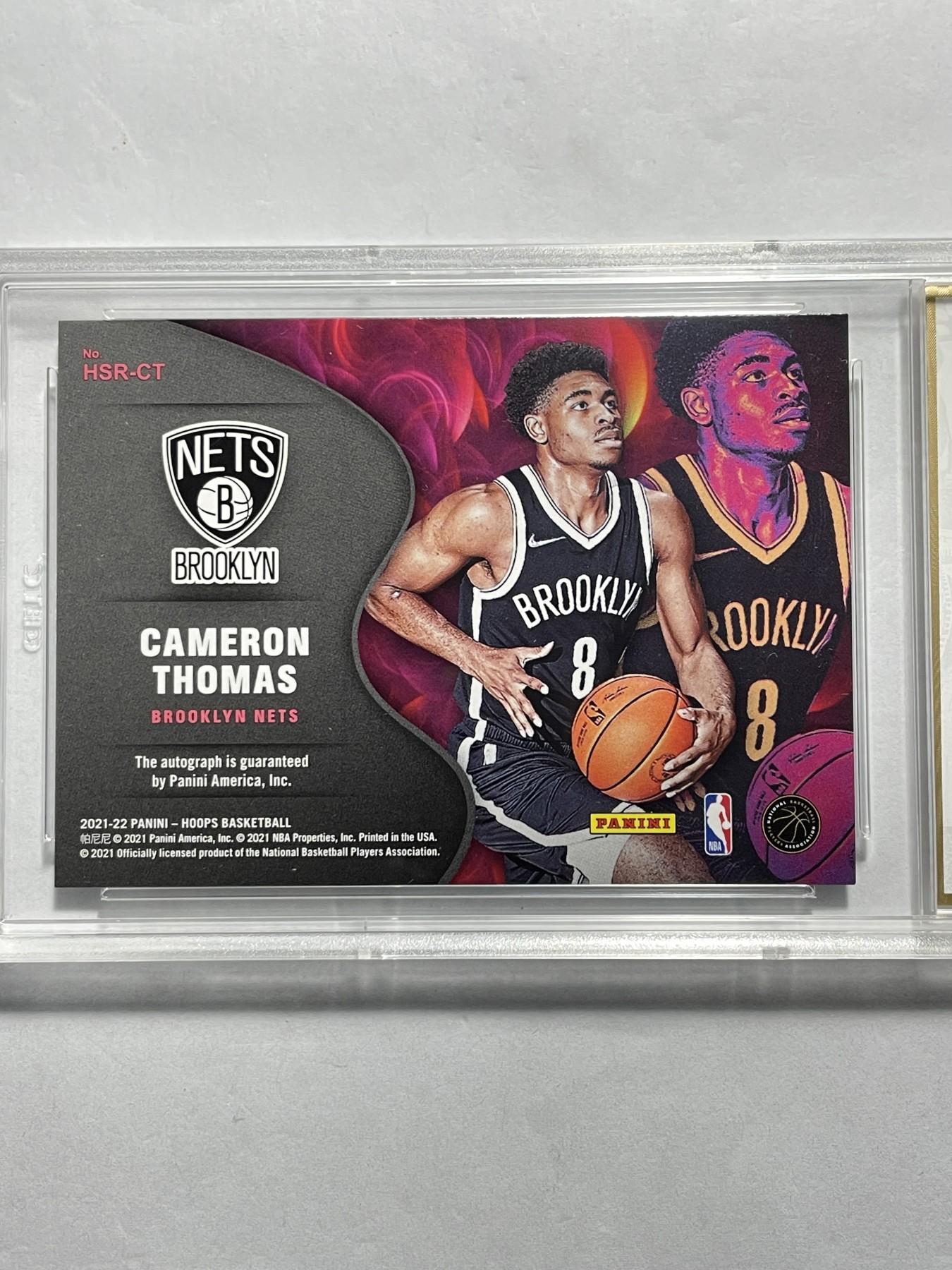 【德藏】·第5期 ·卡牌拍卖 -{ NBA,MLB,WWE···超多亲签卡 } 全场包邮 Panini 2021 Hoops 布鲁克林篮网队 卡梅伦·托马斯 新秀 亲签卡 公博 9.5 签名10