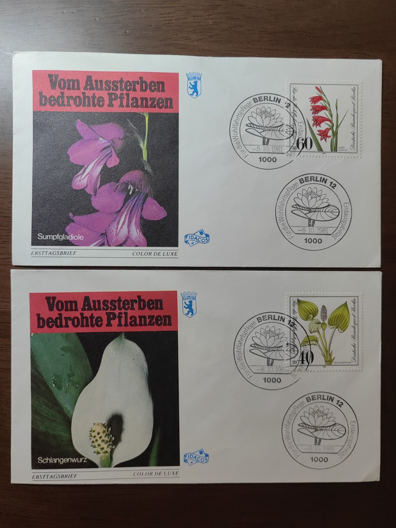 外国邮品精品专场（秒杀）第①②场 德国西柏林1981 濒危植物花卉 邮封2件