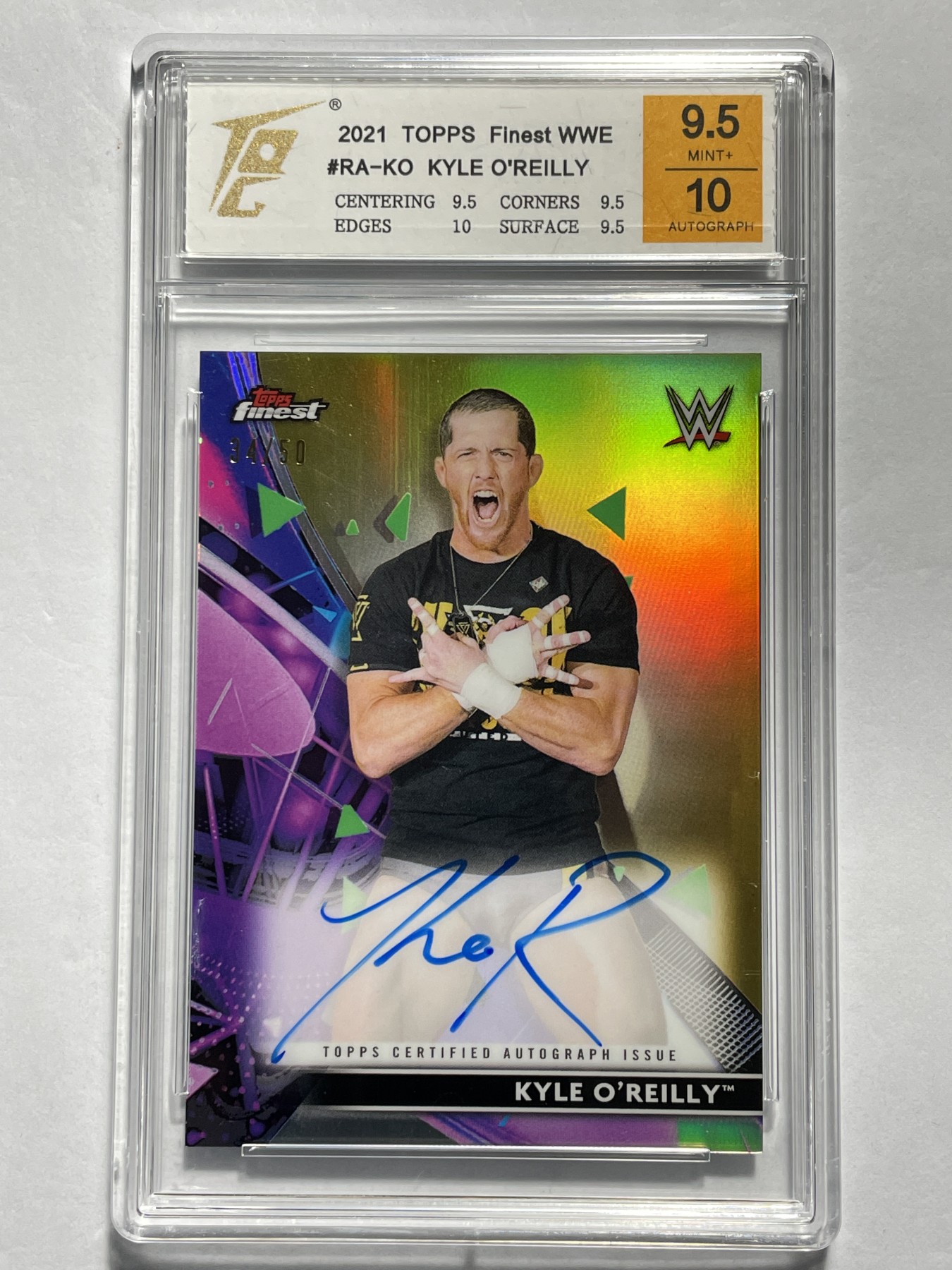 【德藏】·第5期 ·卡牌拍卖 -{ NBA,MLB,WWE···超多亲签卡 } 全场包邮 Topps 2021 WWE KYLE O' REILLY 50编 亲签限编卡 卡签 TQG 9.5 签名10