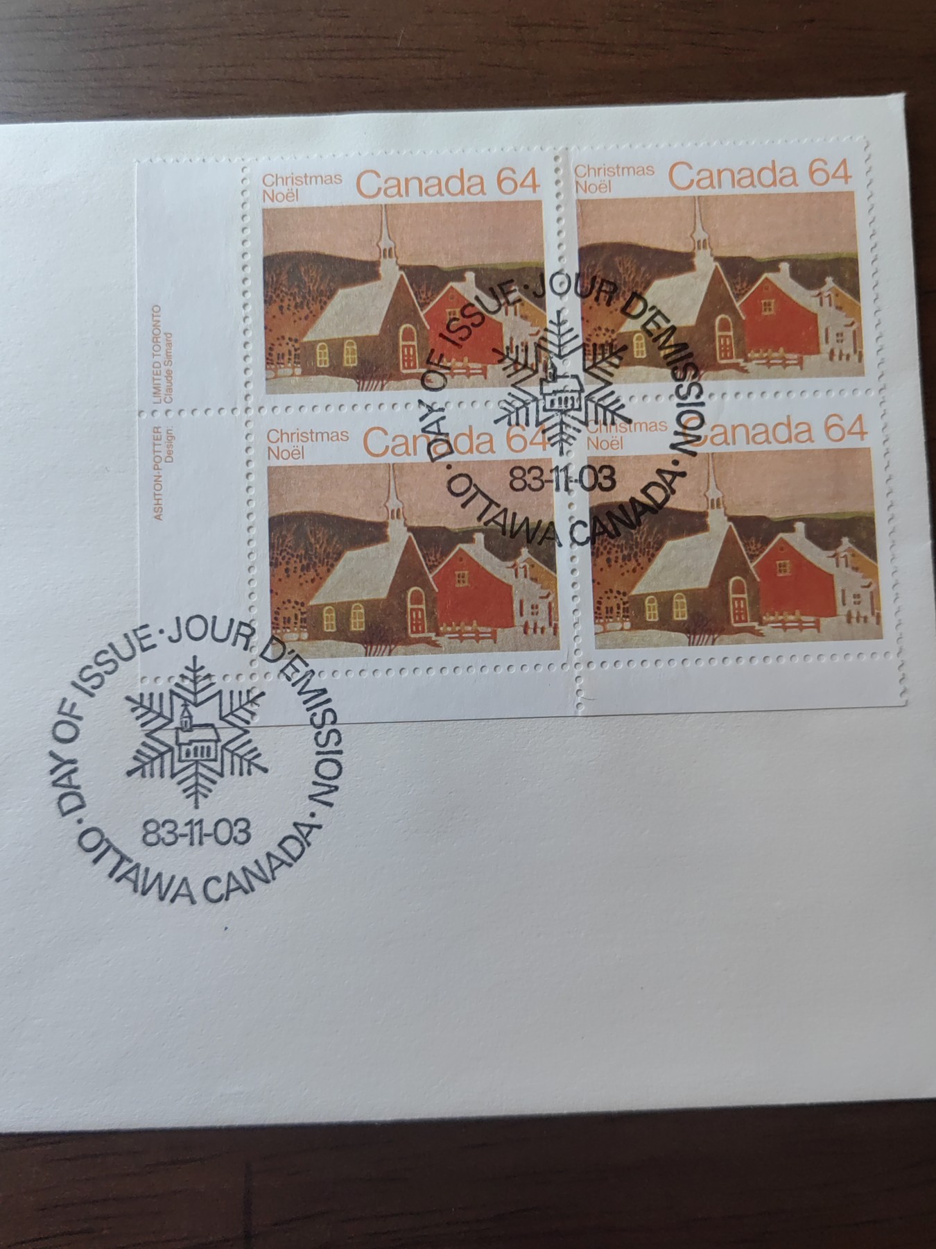 外国邮品精品专场（秒杀）第①②场 1983年加拿大圣诞快乐纪念邮封