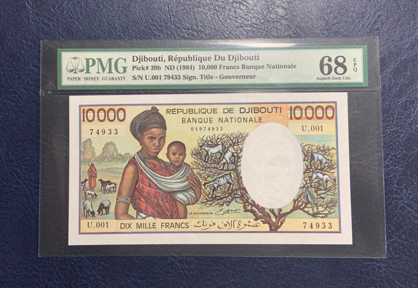 收藏联盟Quantum Auction 第295期拍卖  吉布提1984年10000法郎 PMG68 羊上树 经典一代壳