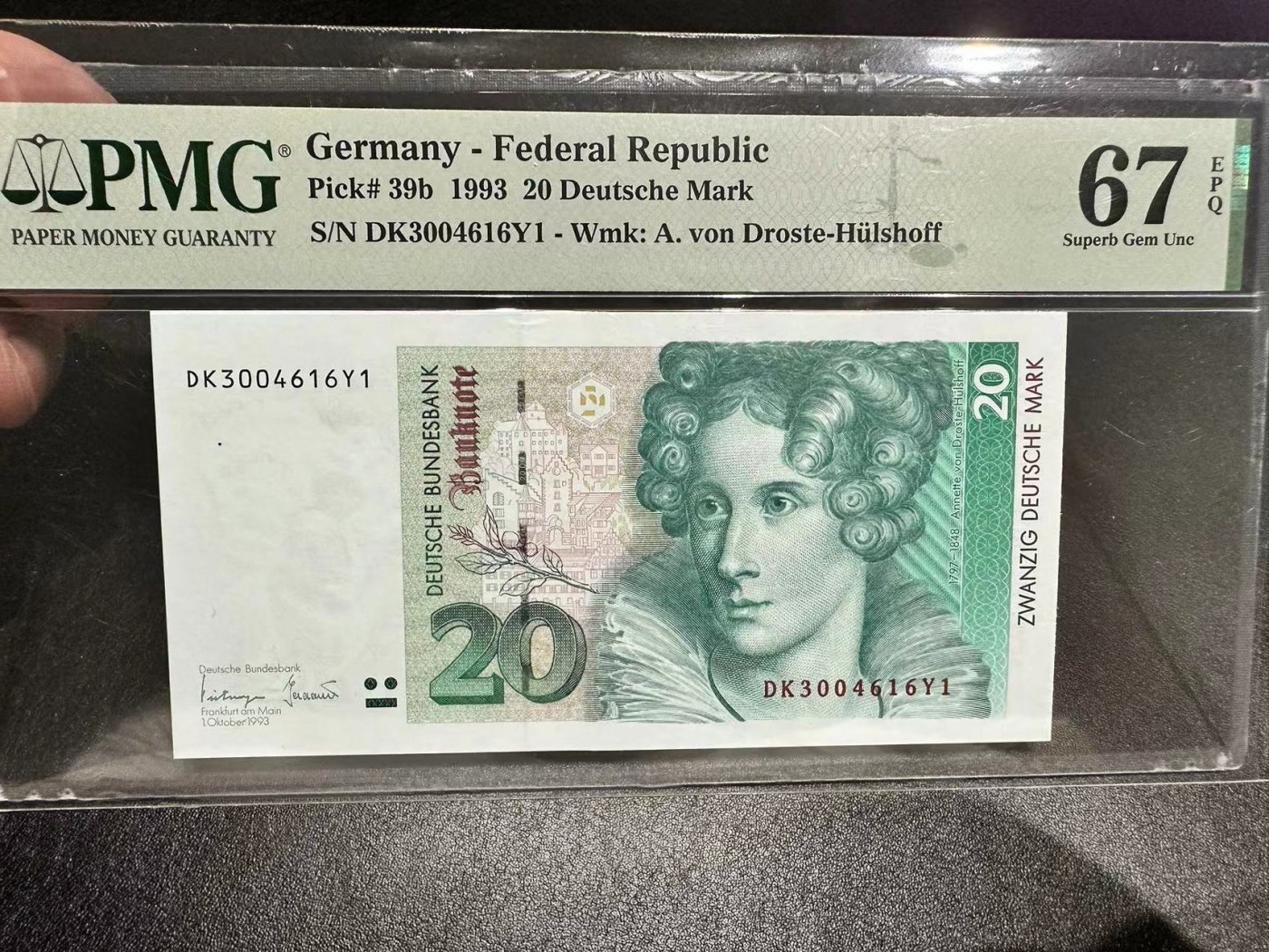 《外钞收藏家》第三百零四期（连拍第三场） 1993年德国20马克 PMG67
