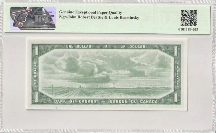 收藏联盟Quantum Auction 第295期拍卖  加拿大1954年1元 TQG65 补号