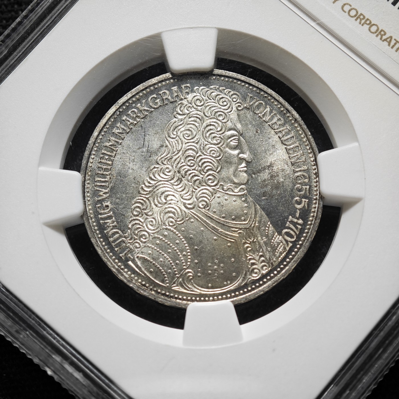1955年 联邦德国巴登路德维希5马克银币 NGC MS64 联邦德国马克五大天王之一