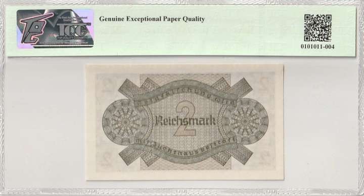 收藏联盟Quantum Auction 第295期拍卖  德国1940-45年2马克 TQG67 