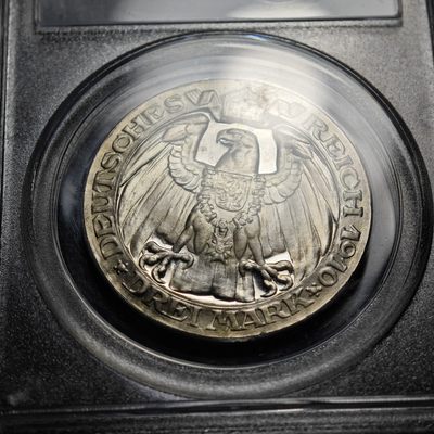 1910年 德国柏林大学3马克 精制 银币 PCGS PR67DCAM 唯一记录冠军分！顶级品相 一步到位 一步到位