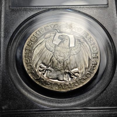 1910年 德国柏林大学3马克 精制 银币 PCGS PR67DCAM 唯一记录冠军分！顶级品相 一步到位 一步到位