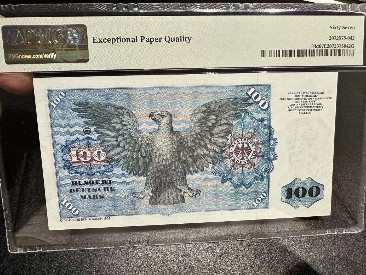 《外钞收藏家》第三百零四期（连拍第三场） 1980年德国100马克 PMG67