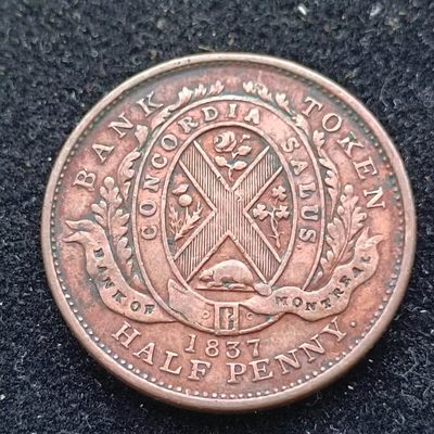 【淘币小摊】第一百八十九拍 德紧铁币 精品散币场 中秋国庆九连拍第八场 周日发货   满百包邮 - 加拿大下加拿大省1837年半便士代币好品