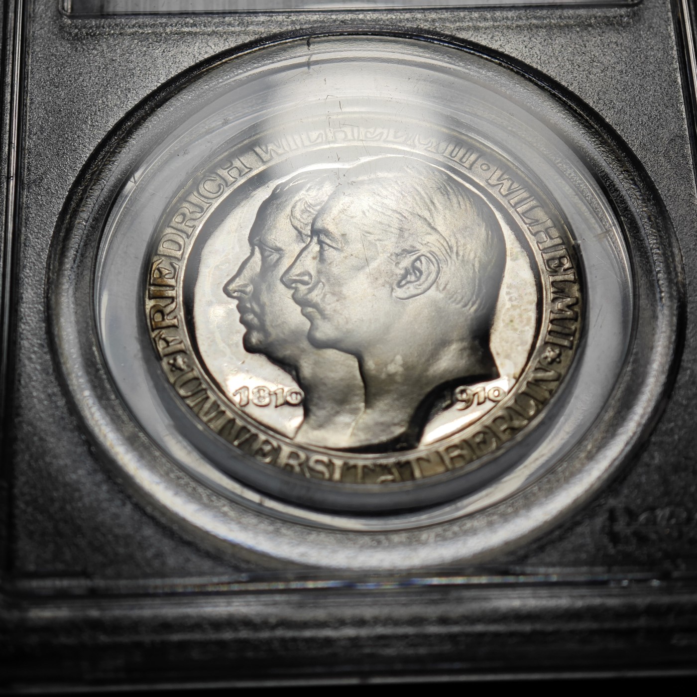 1910年 德国柏林大学3马克 精制 银币 PCGS PR67DCAM 唯一记录冠军分！顶级品相 一步到位 一步到位