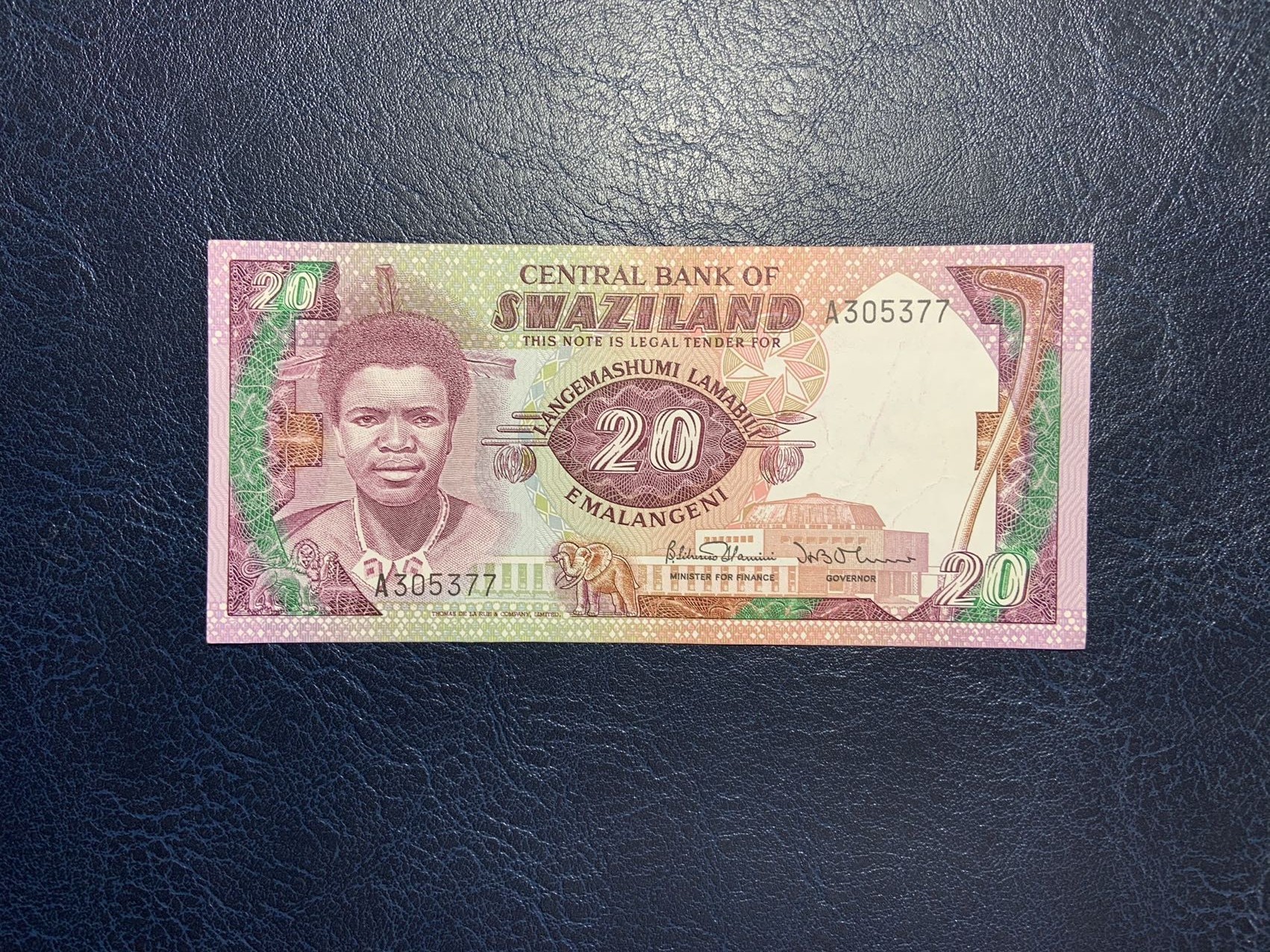 收藏联盟Quantum Auction 第295期拍卖  斯威士兰1987年20艾玛兰吉尼 首发A冠 号码无4 品相如图 XF+  最大面值