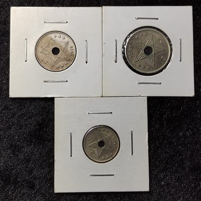 巴斯克收藏第179期 散币专场 10月17/18/19号三场连拍 全场包邮 - 比属刚果 阿尔伯特一世 1911-1919年 铜镍合金套币 3枚