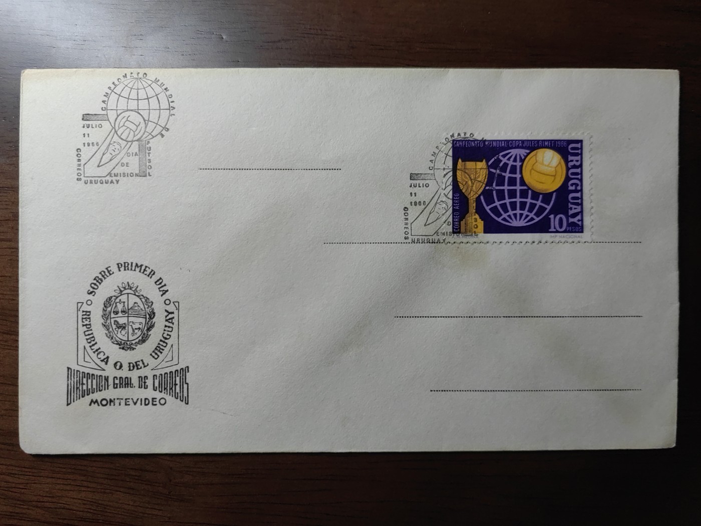 外国邮品精品专场（秒杀）第①③场 乌拉圭 1966 英格兰世界杯足球赛 雷米特金杯 