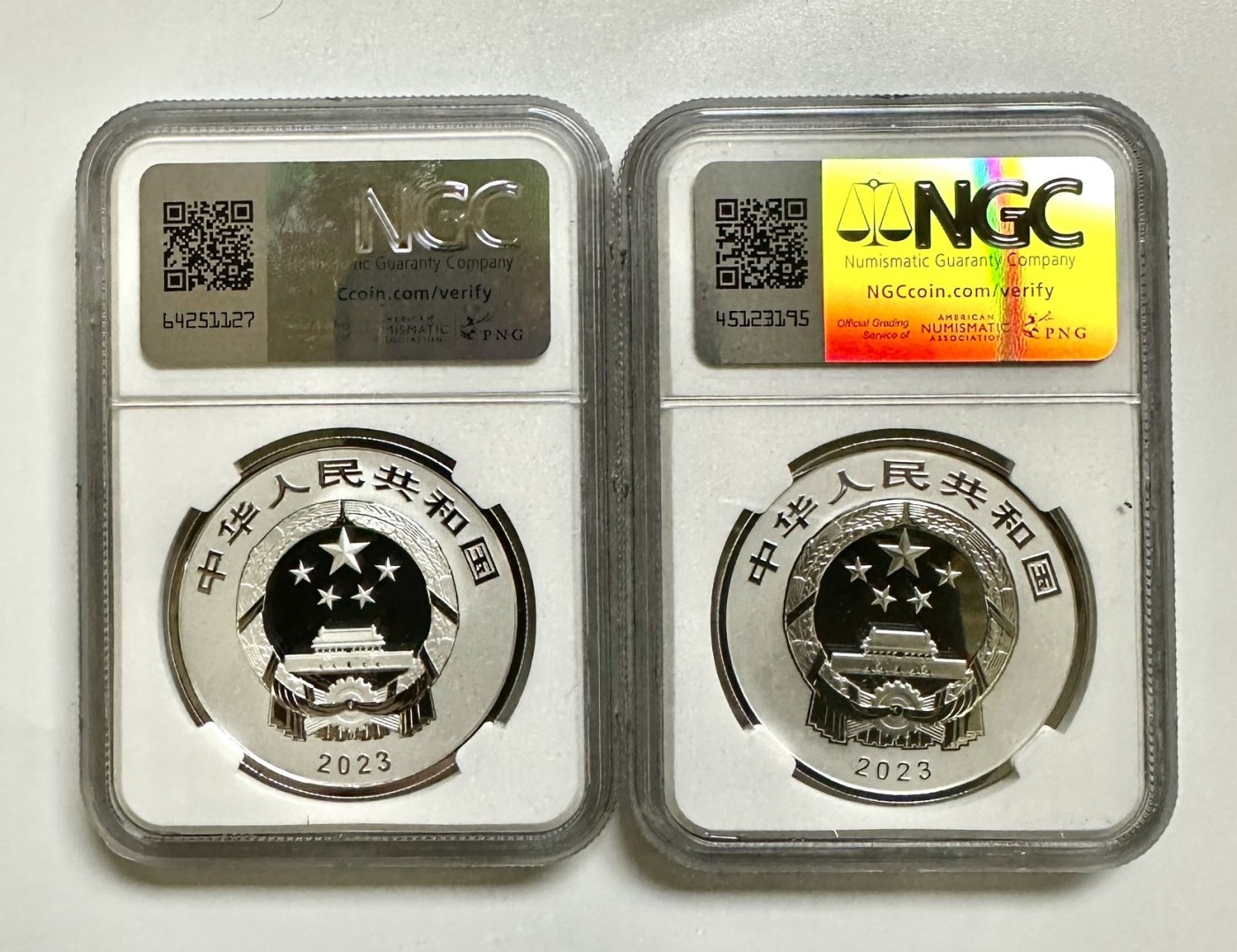 【金钰满堂钱币】拍卖第十八期 福利多多 大家多多捧场 2023年国家公司三江源大熊猫30克银币*2套装NGC70分 首日带盒子证书