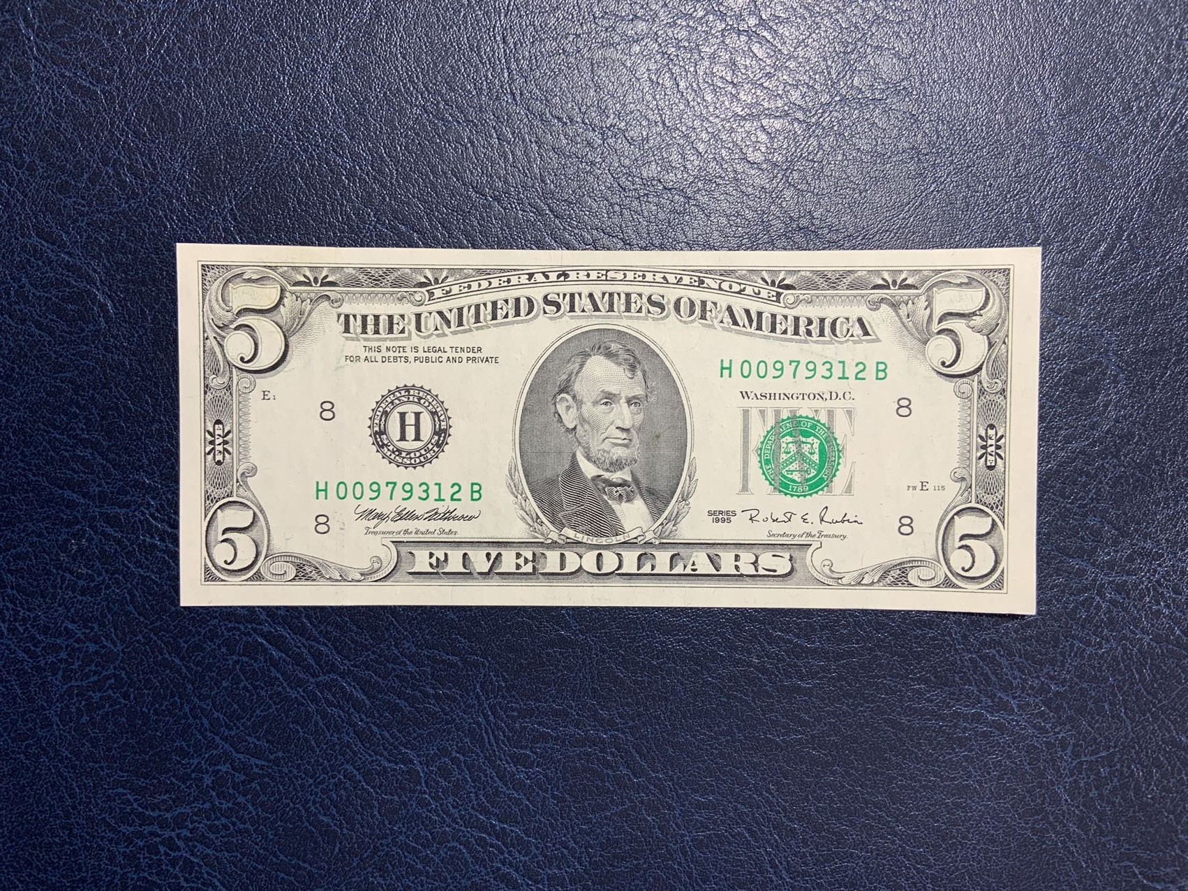 收藏联盟Quantum Auction 第295期拍卖  美国联邦储备券1995年5美金 品相au