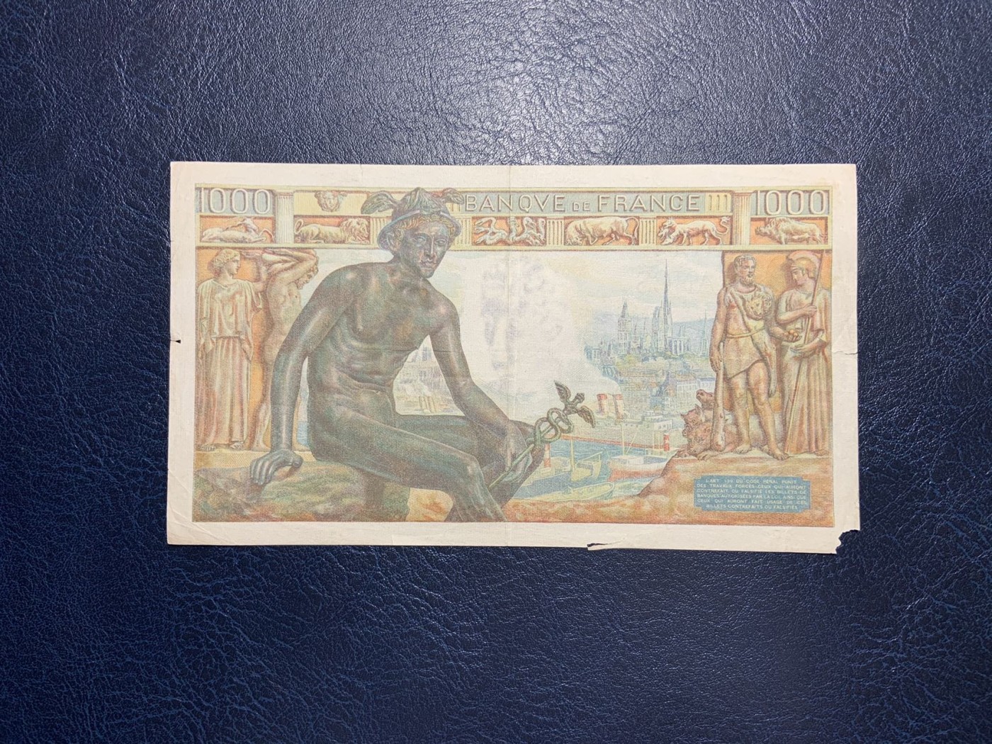 收藏联盟Quantum Auction 第295期拍卖  法国1943年1000法郎 品相如图