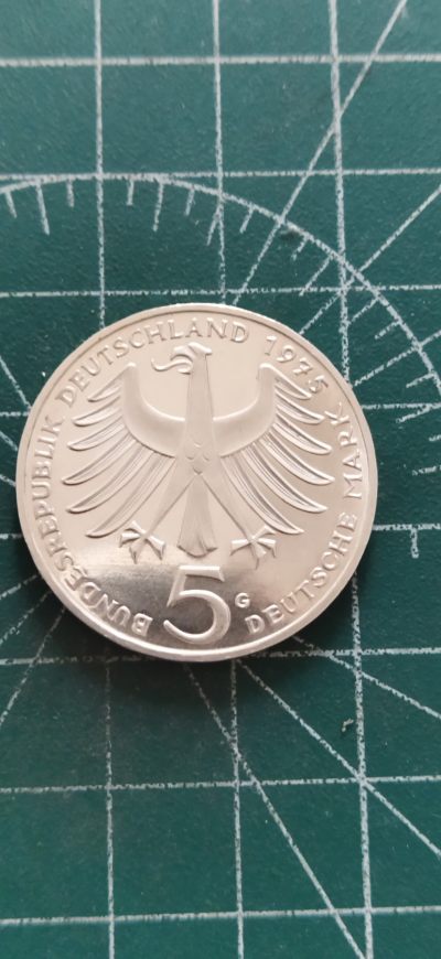 外国硬币初藏散币银币第四场。 - 德国5马克纪念银币1975年未用。