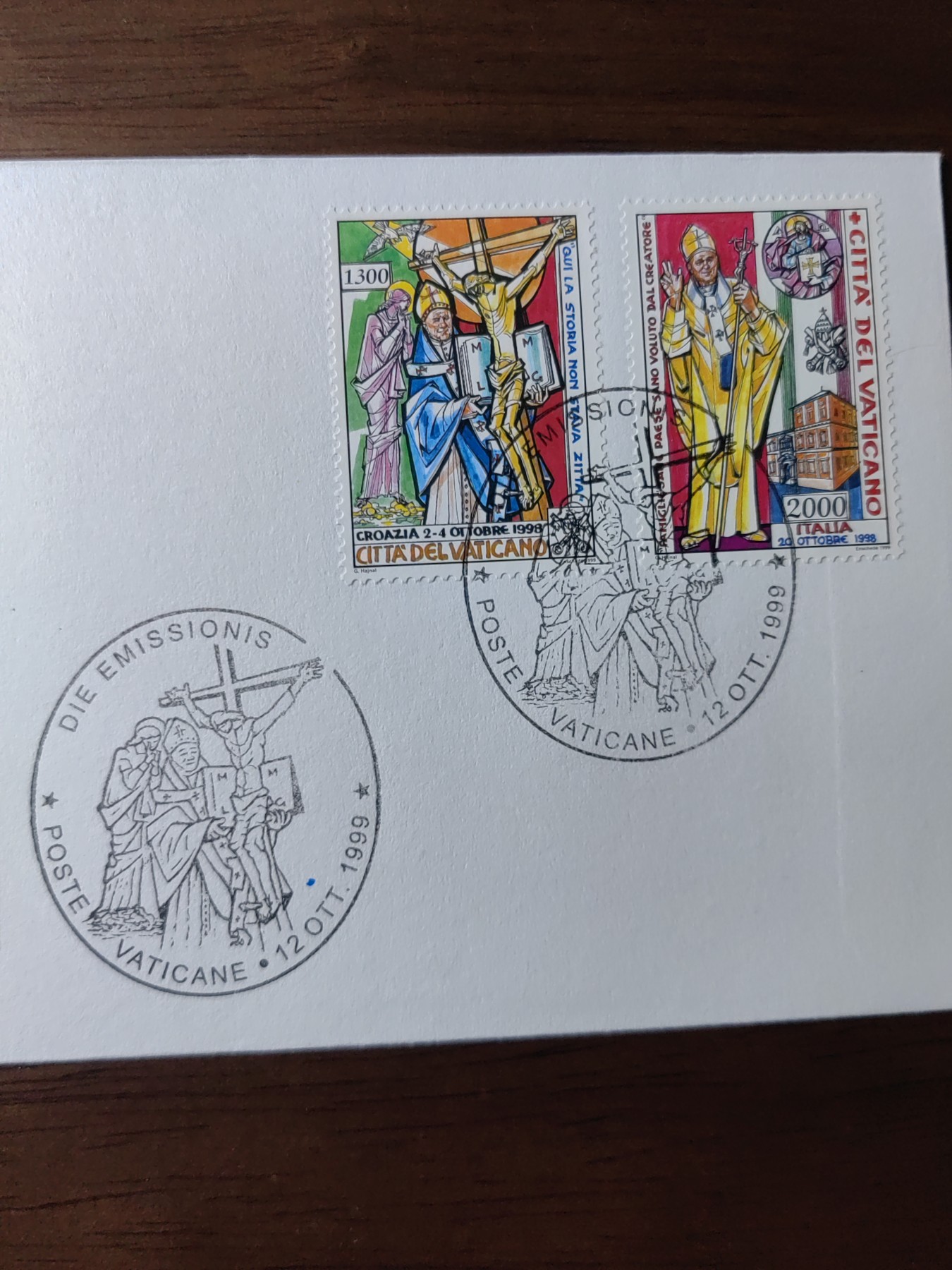 外国邮品精品专场（秒杀）第①③场 梵蒂冈1999 绘画首日封带原封