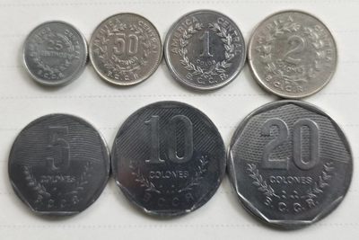 哥斯达黎加 1983-92年 老版套币 全7枚 品相如图 邮费自理 - 哥斯达黎加 1983-92年 老版套币 全7枚 品相如图 邮费自理