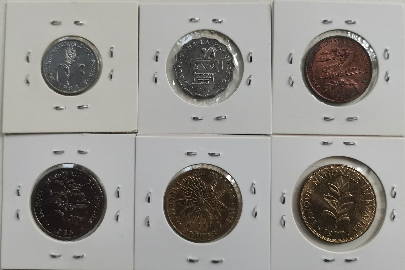 卢旺达 1970-85年 老版套币 全6枚 品相如图 邮费自理