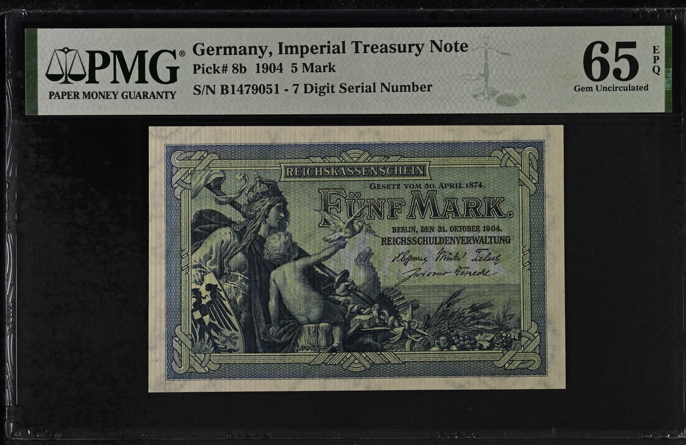 收藏联盟Quantum Auction 第295期拍卖  德国1904年5马克 PMG65