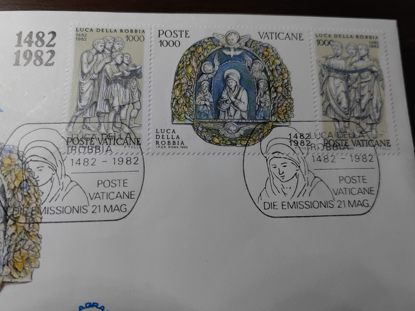 外国邮品精品专场（秒杀）第①③场  梵蒂冈1982 意大利艺术家罗比亚雕塑作品 首日封