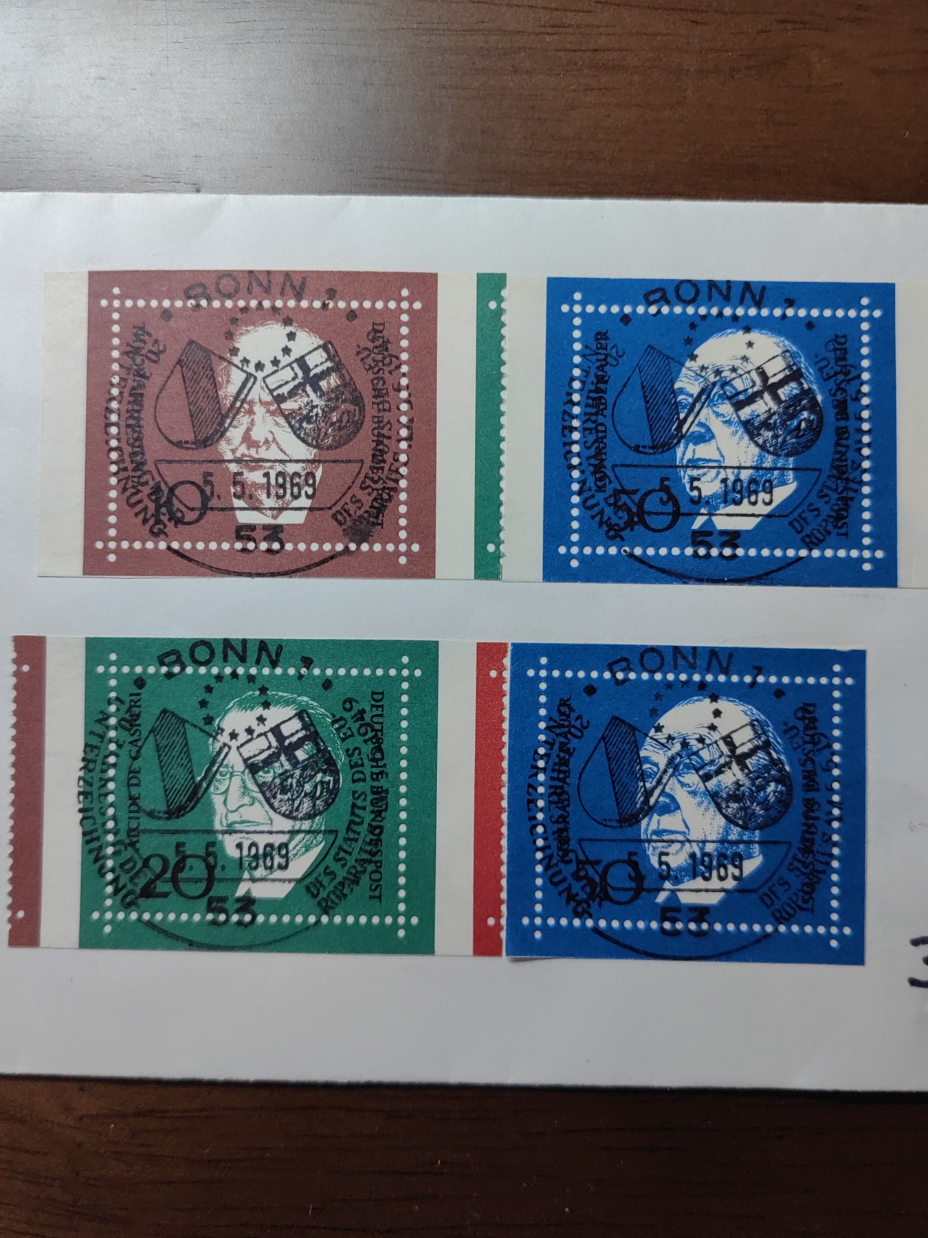 外国邮品精品专场（秒杀）第①③场 西德1968年丘吉尔等著名政治家人物（实寄）