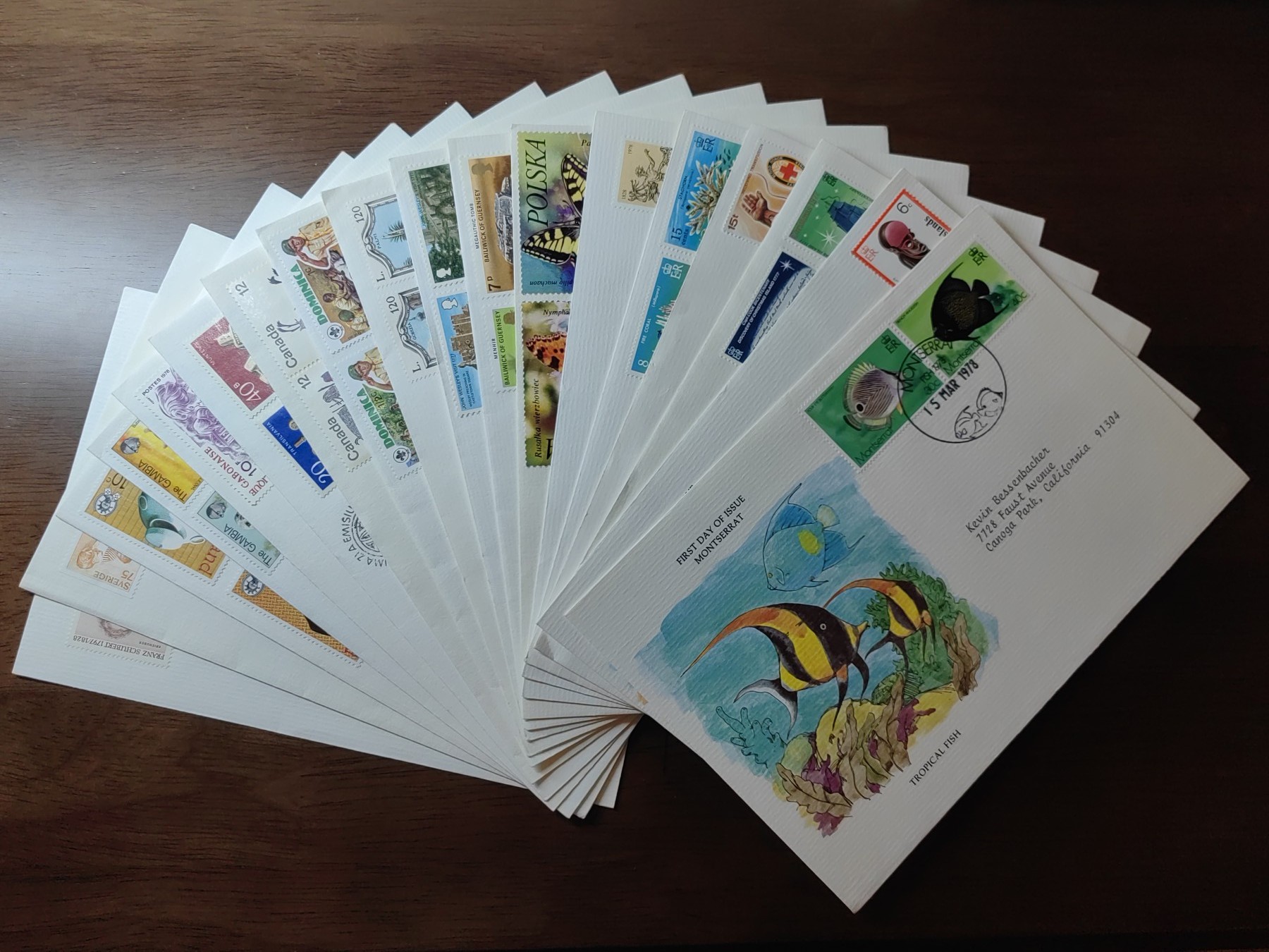 外国邮品精品专场（秒杀）第①③场 70年代多国特色纪念邮封全新18件（英国'印度尼西亚'意大利'牙买加'根西岛'加拿大'慕尼黑'挪威'几内亚'德国'波兰'冈比亚）