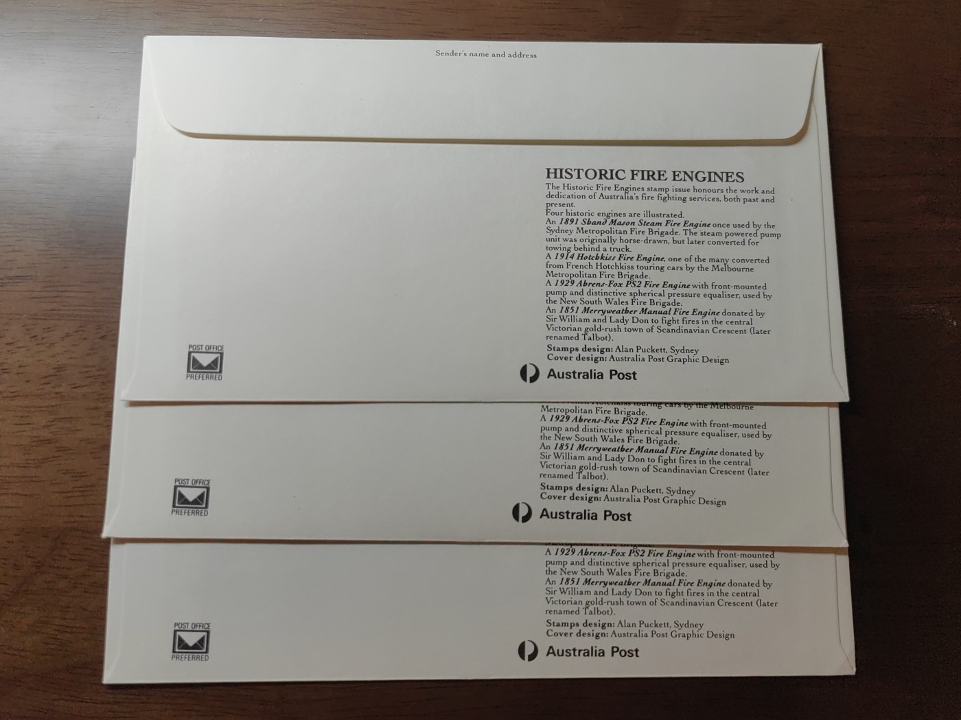 外国邮和小本票精品专场（秒杀和拍卖）第①⑥场 澳大利亚1983 消防车发展纪念邮封