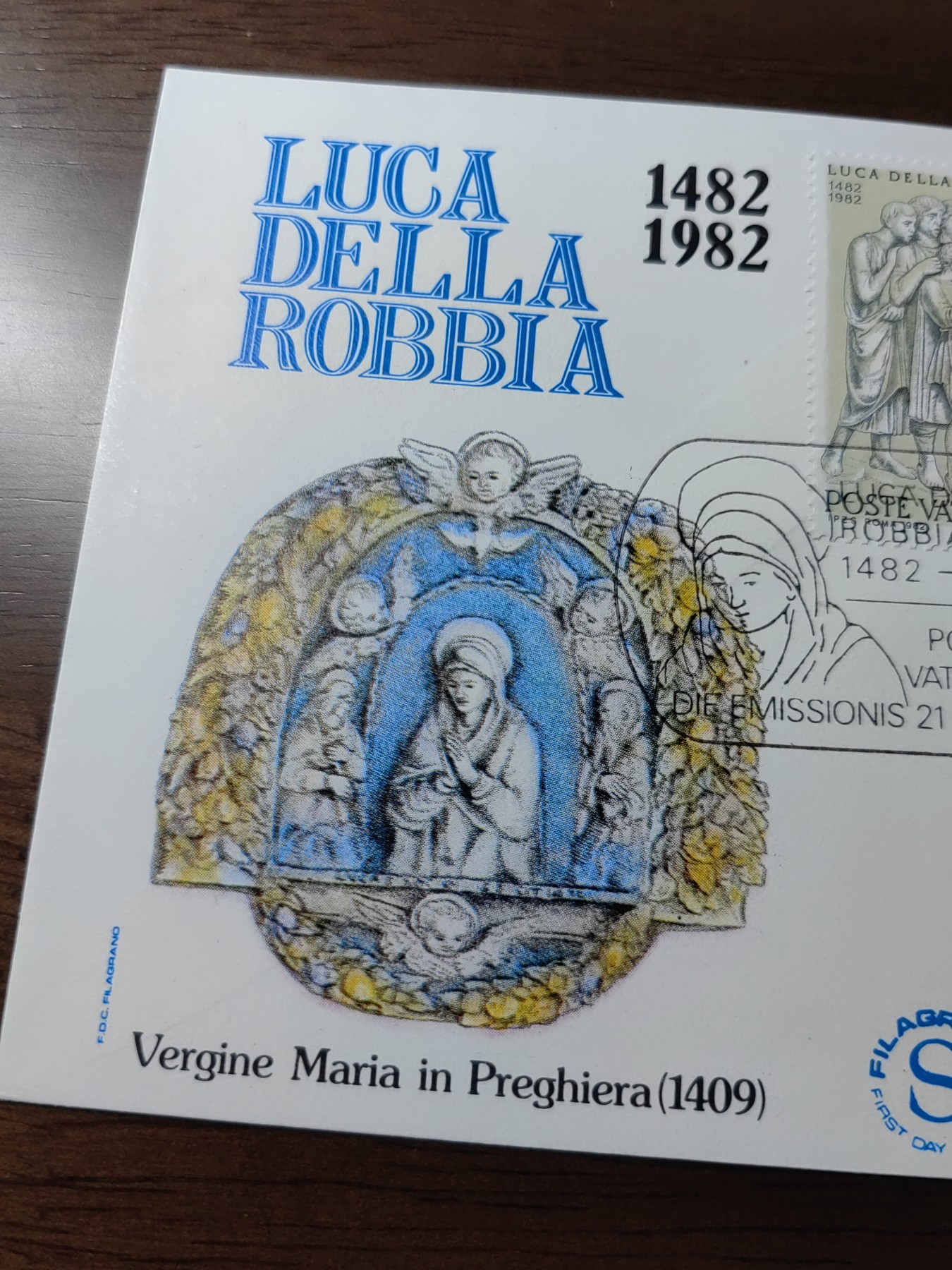 外国邮品精品专场（秒杀）第①③场  梵蒂冈1982 意大利艺术家罗比亚雕塑作品 首日封