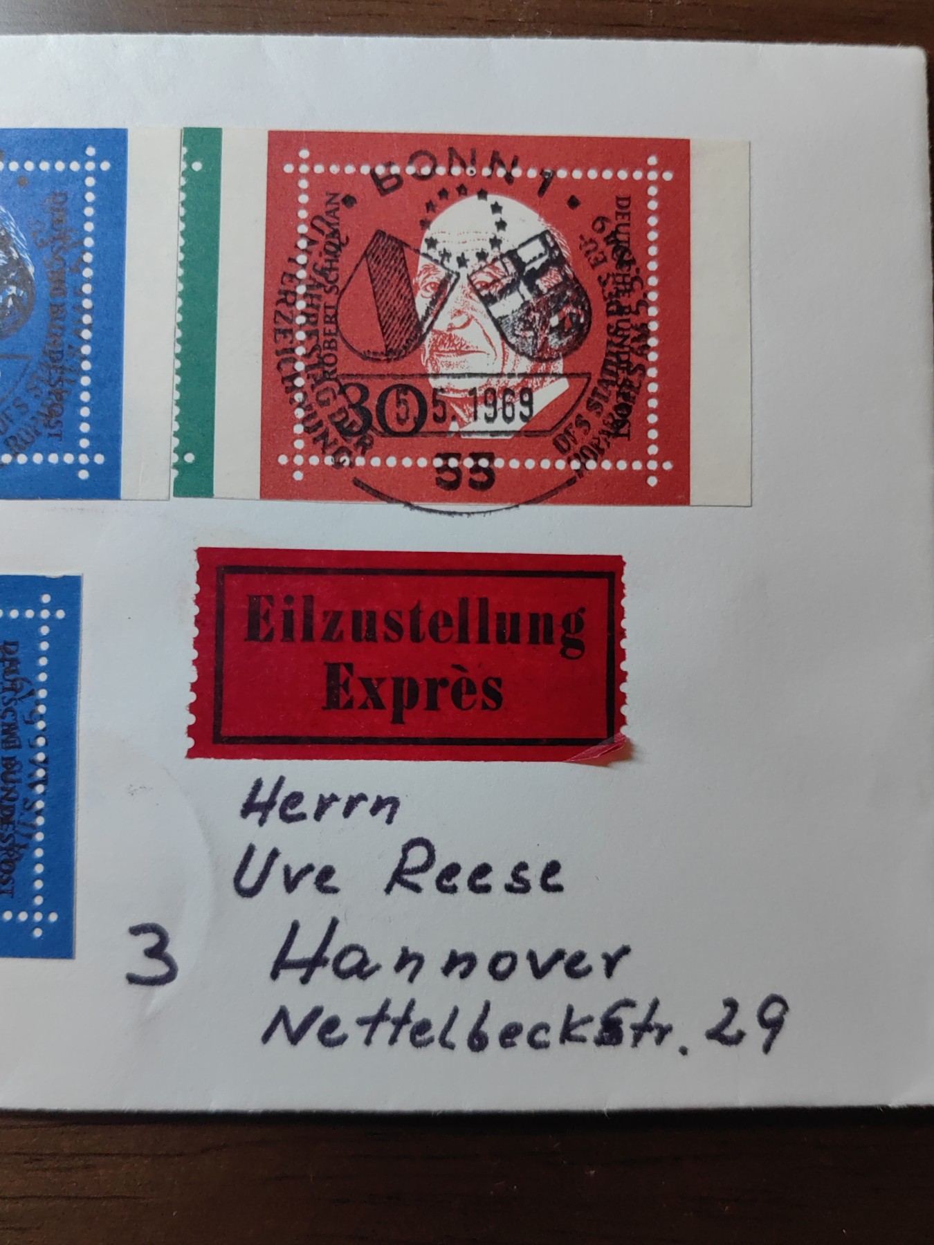 外国邮品精品专场（秒杀）第①③场 西德1968年丘吉尔等著名政治家人物（实寄）