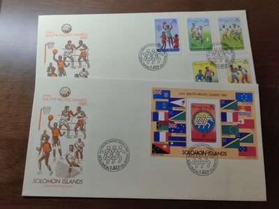 外国邮和小本票精品专场（秒杀和拍卖）第①⑥场 - 所罗门群岛 1981 体育 运动会  国旗小型张 套票