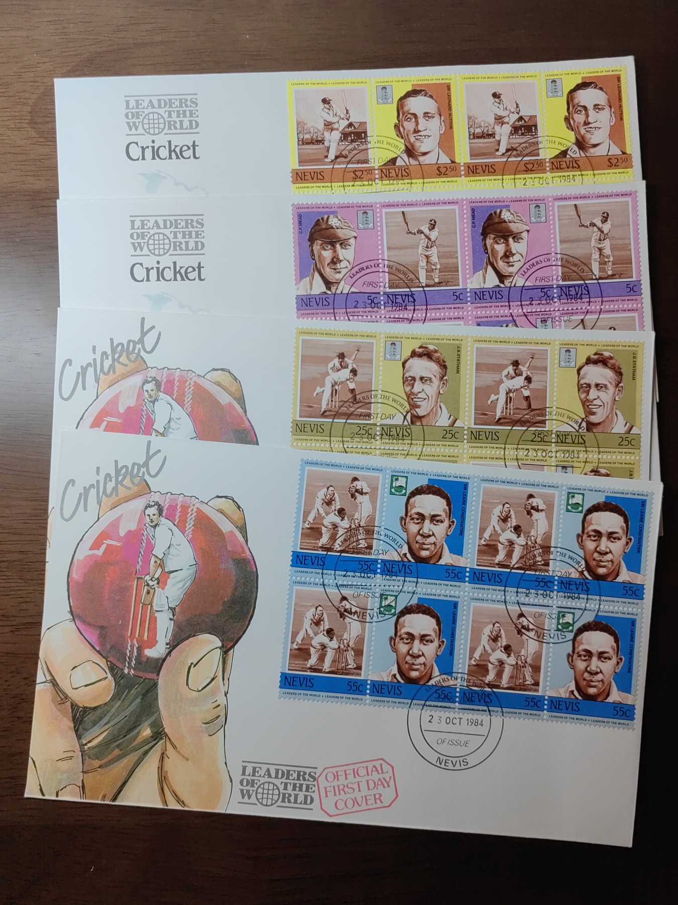 外国邮品精品专场（秒杀）第①③场 尼维斯1984 板球赛选手4件 