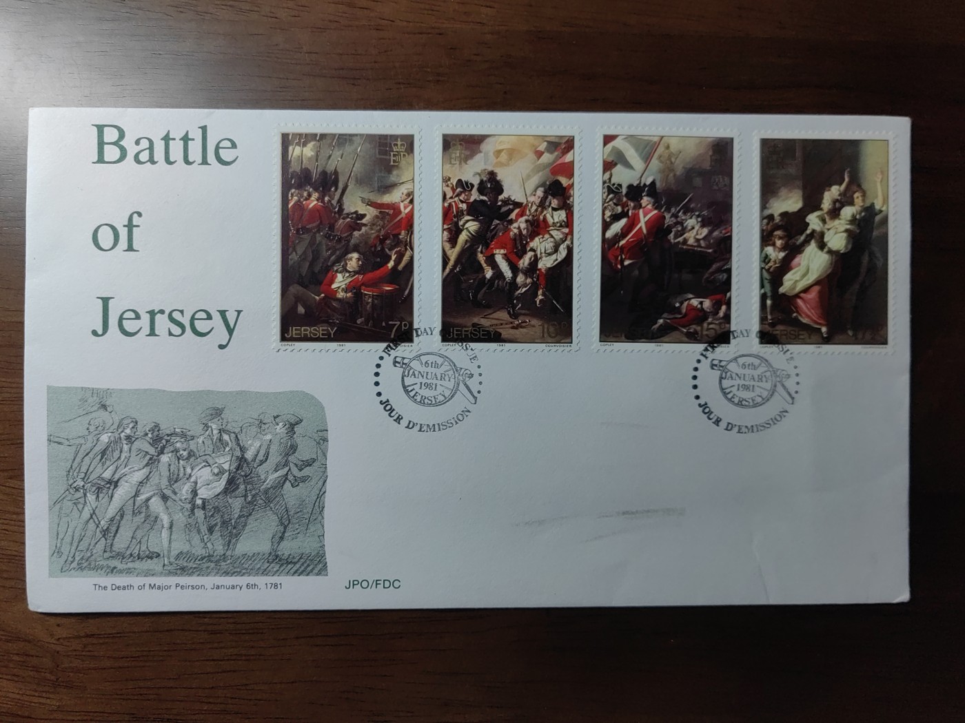 外国邮品精品专场（秒杀）第①③场  泽西岛 1981 泽西战役200周年 首日封 