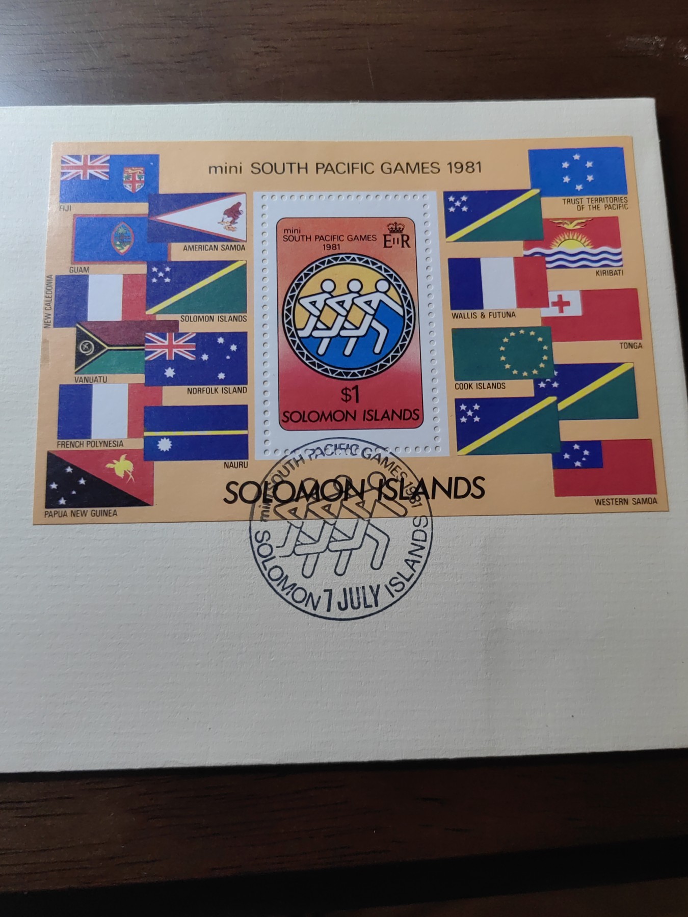 外国邮和小本票精品专场（秒杀和拍卖）第①⑥场 所罗门群岛 1981 体育 运动会  国旗小型张 套票