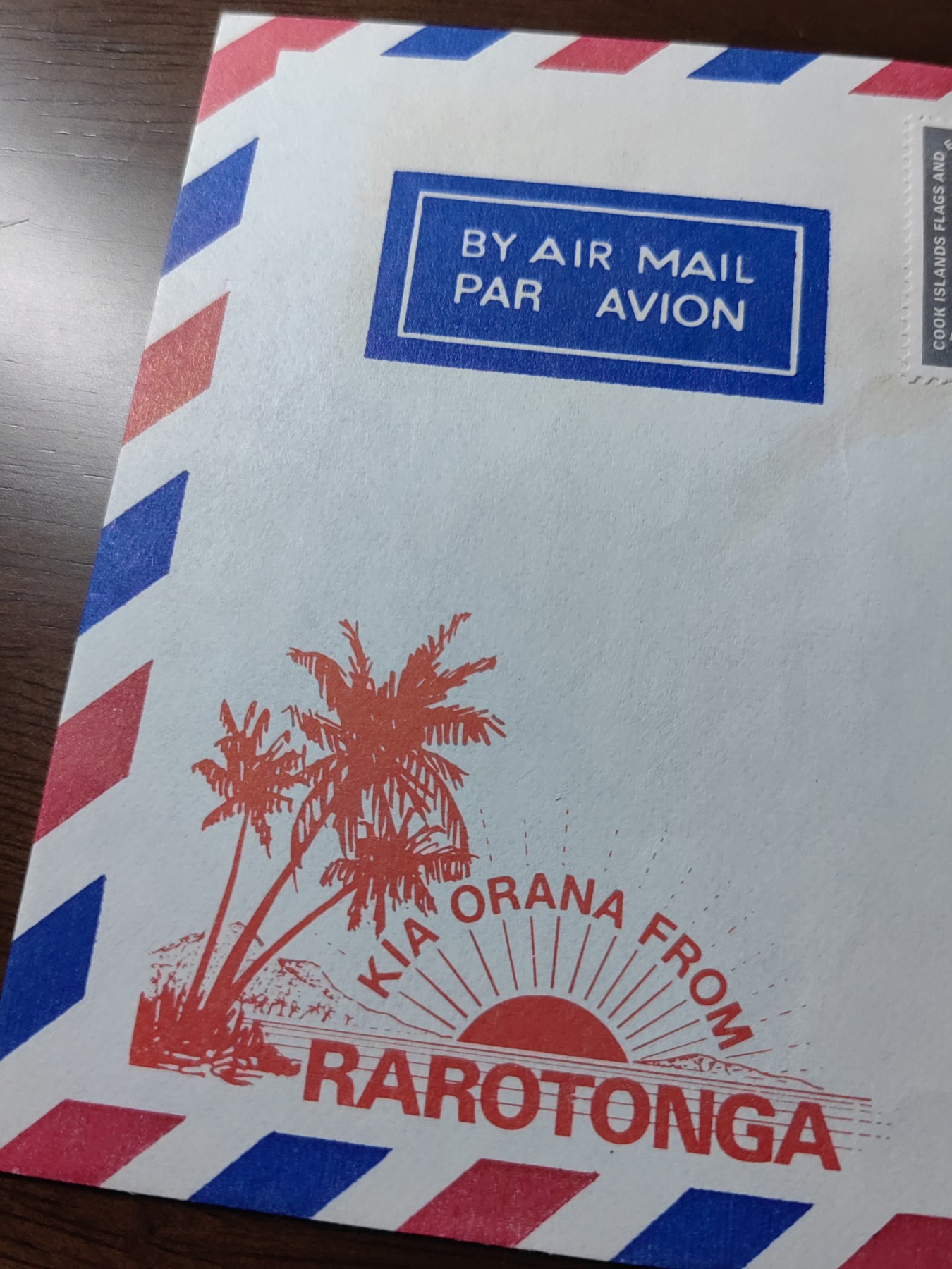 外国邮品精品专场（秒杀）第①③场 库克群岛1983英联邦日 国旗变迁史 岛屿风光 航空邮封