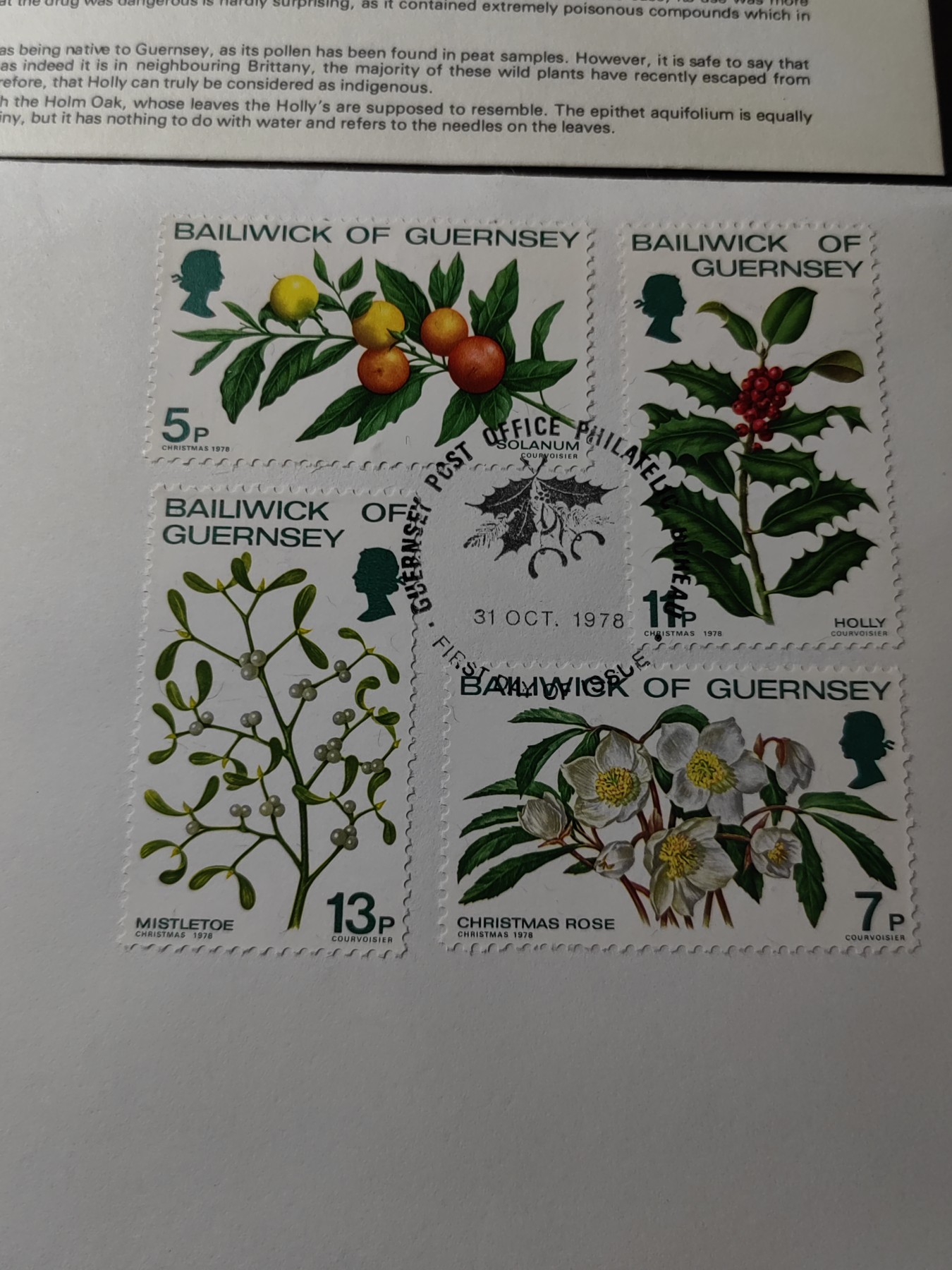 外国邮品精品专场（秒杀）第①③场 英国根西1978 新年快乐 植物花卉 玫瑰 冬青 