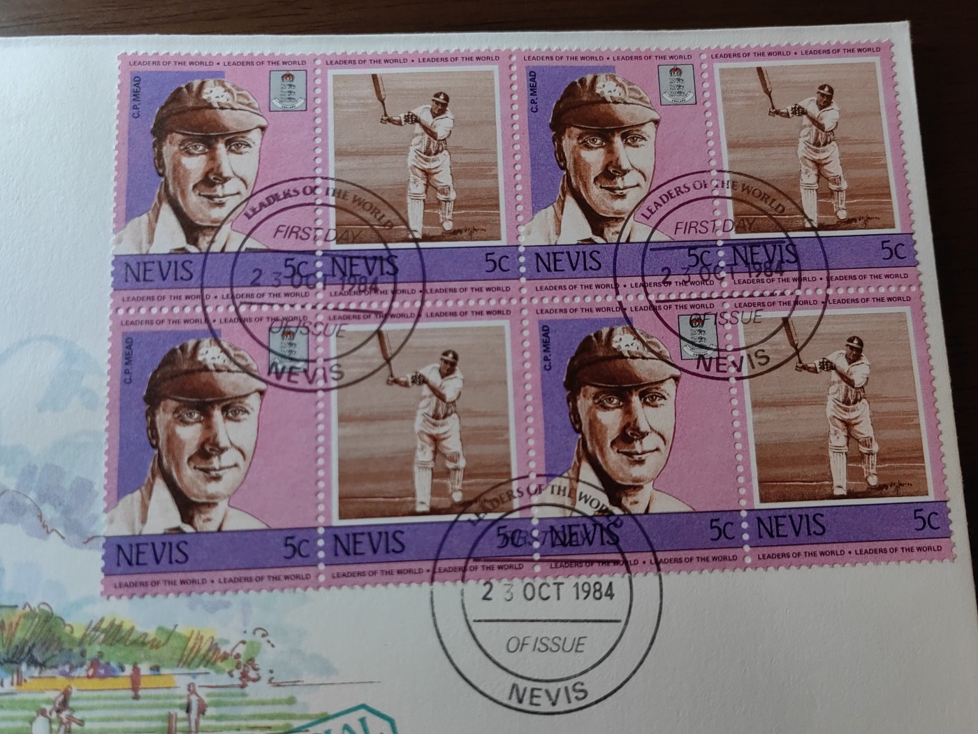 外国邮品精品专场（秒杀）第①③场 尼维斯1984 板球赛选手4件 