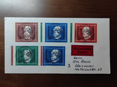 外国邮品精品专场（秒杀）第①③场 - 西德1968年丘吉尔等著名政治家人物（实寄）