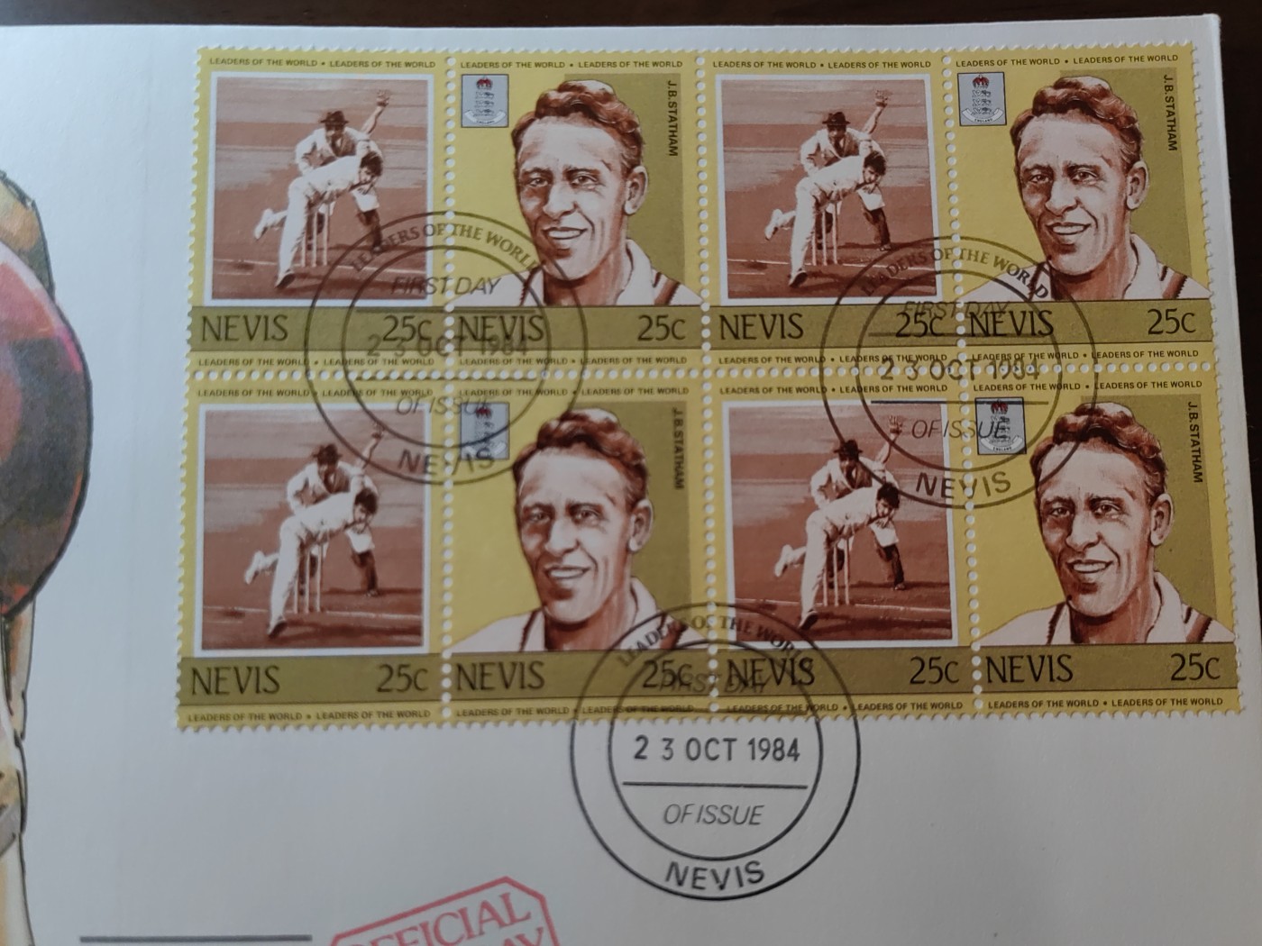 外国邮品精品专场（秒杀）第①③场 尼维斯1984 板球赛选手4件 