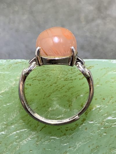 精美南红玛瑙荔枝冻漂红活口戒指一枚！ 精美南红玛瑙荔枝冻漂红活口戒指一枚！