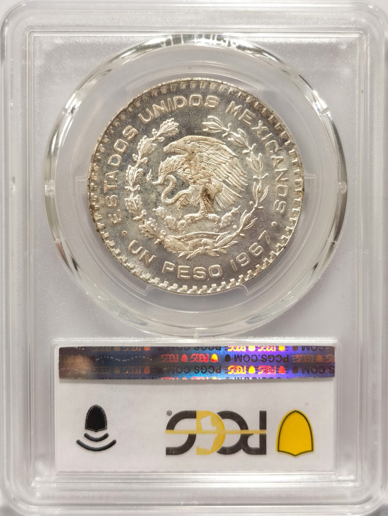 博洋堂世界钱币拍卖第047期（全场包邮） PCGS MS65 墨西哥1967年民族英雄莫雷洛斯1比索银币