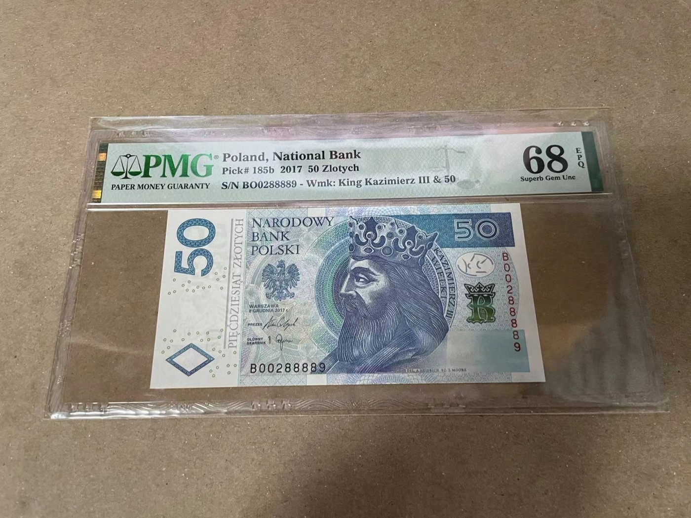 【Blue Auction】✨世界纸币精拍第379期【精】 【无47】波兰 2017年50兹罗提 PMG68EPQ 超高分