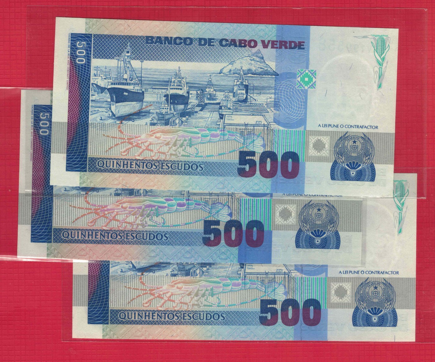 佛得角500埃斯库多 1989年 无4 克劳斯目录P-59 非洲纸币 实物图 UNC