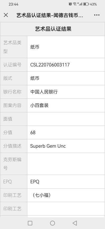 评级人民币套装及标十 小四套七小福（豹子身666）
