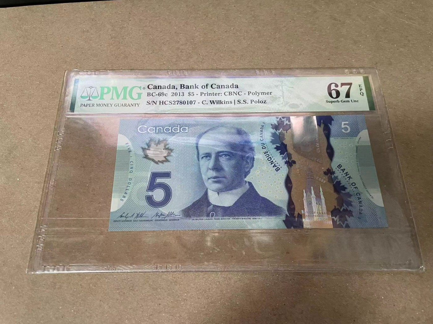 【Blue Auction】✨世界纸币精拍第379期【精】 加拿大 2013年5元 PMG67EPQ 