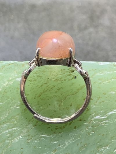 精美南红玛瑙荔枝冻漂红活口戒指一枚！ 精美南红玛瑙荔枝冻漂红活口戒指一枚！