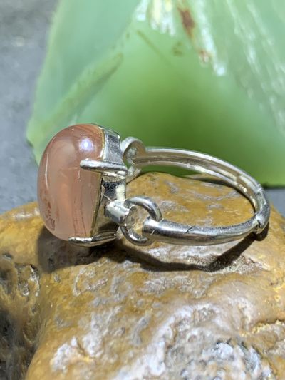 精美南红玛瑙荔枝冻漂红活口戒指一枚！ 精美南红玛瑙荔枝冻漂红活口戒指一枚！