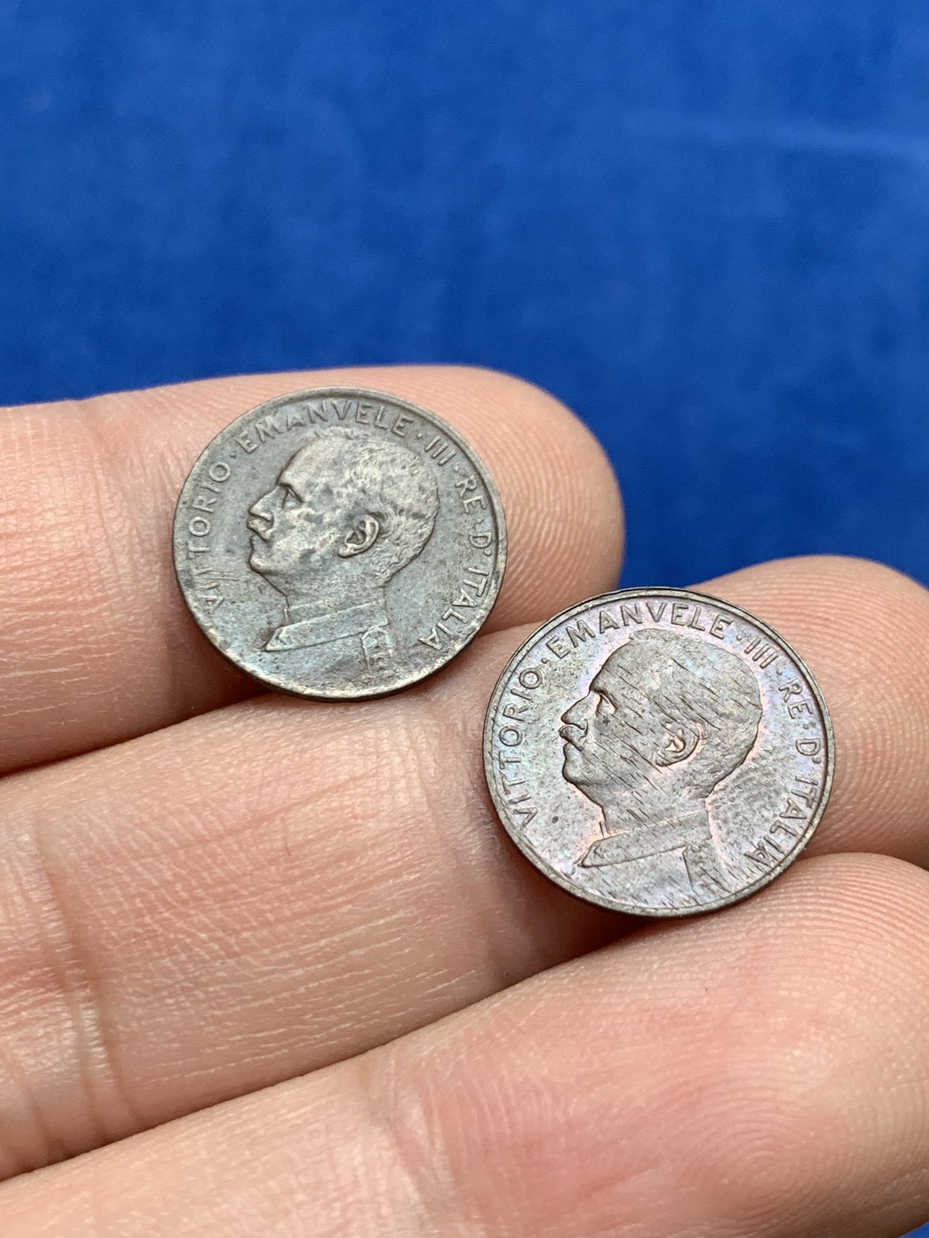 《竞宝斋》第205场-周日，周一 2场 (全场包邮) 意大利 1915,1917 拿花 1分铜币 2枚一组